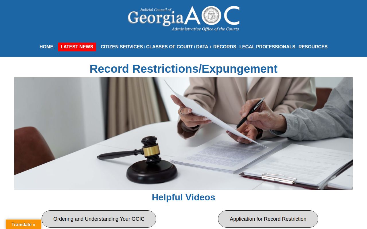 Elbert County court record restriction and disposition resource